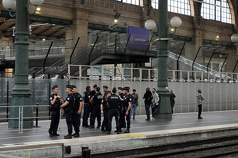 Security officers at Gare du Nord train station